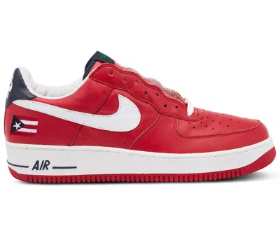 Pre-owned Nike Men's  Air Force 1 Low Puerto Rico 4 Sneakers In Varsity Red/white/obsidian In Multi
