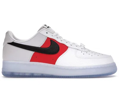 Pre-owned Nike Men's  Air Force 1 Low Red Black (icy Soles) Sneakers In White/vast Grey/university Red
