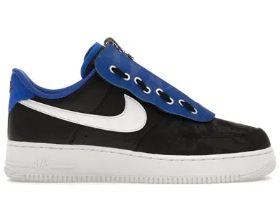 Pre-owned Nike Men's  Air Force 1 Low Shroud Camo Royal Sneakers In Black/royal Blue