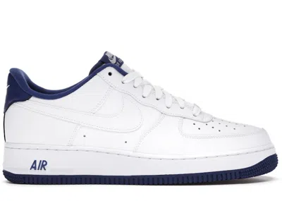Pre-owned Nike Men's  Air Force 1 Low Sneakers In White/deep Royal Blue