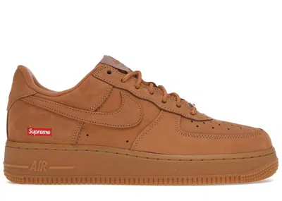 Pre-owned Nike Men's  Air Force 1 Low Sp Supreme Wheat Sneakers In Flax/gum Light Brown