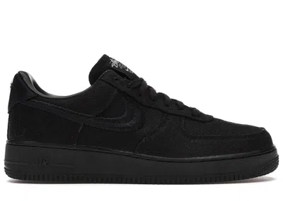 Pre-owned Nike Men's  Air Force 1 Low Stussy Sneakers In Black