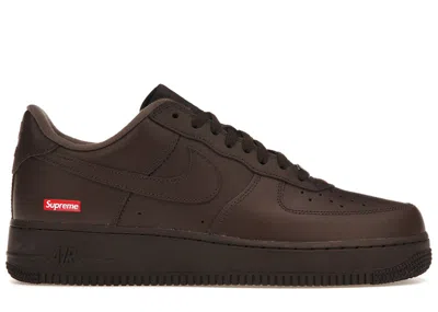 Pre-owned Nike Men's  Air Force 1 Low Supreme Sneakers In Baroque Brown