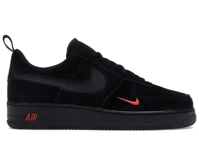 Pre-owned Nike Men's  Air Force 1 Low Swoosh Crimson Sneakers In Black/light Crimson