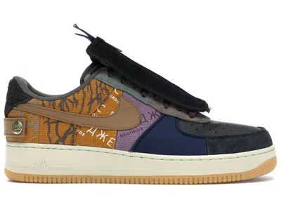 Pre-owned Nike Men's  Air Force 1 Low Travis Scott Cactus Jack Sneakers In Color/muted Bronze