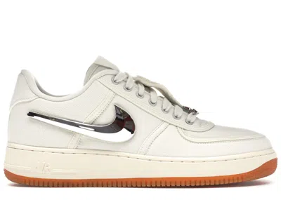 Pre-owned Nike Men's  Air Force 1 Low Travis Scott Sneakers In Sail/gum Light Brown