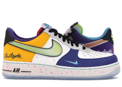 Pre-owned Nike Men's  Air Force 1 Low What The La Sneakers In White/black/hyper Jade In Multi