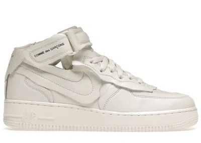 Pre-owned Nike Men's  Air Force 1 Mid Comme Des Garcons Sneakers In Black In White/blackwhite In Multi