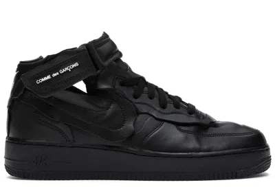 Pre-owned Nike Men's  Air Force 1 Mid Comme Des Garcons Sneakers In Black/white