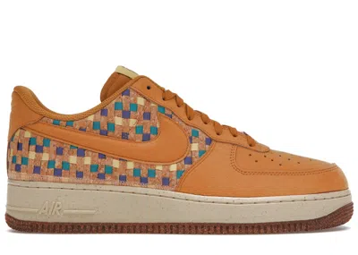 Pre-owned Nike Men's  Air Fore 1 Low N7 Woven Cork Sneakers In Wheat/saturn Gold/dark Purple Dust