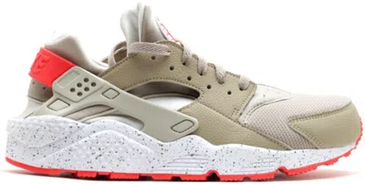 Pre-owned Nike Men's  Air Huarache Chalk Sneakers In Flat Spin/light Beige Chalk Laser Crimson