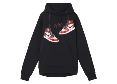 Pre-owned Nike Men's  Air Jordan Essentials Chicago Hoodie In Black/chicago Red