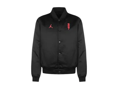 Pre-owned Nike Men's  Air Jordan X Zion Bomber Jacket In Varsity Red/black