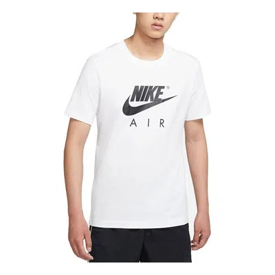 Nike Men's  Air Large Logo Printing Sports Round Neck Short Sleeve White T-shirt