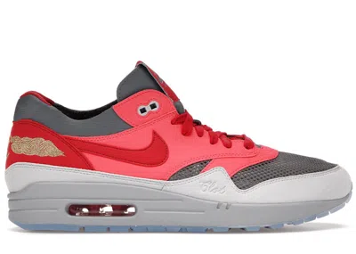 Pre-owned Nike Men's  Air Max 1 Clot Kiss Of Death Sneakers In Solar Red/university Red/cool Grey