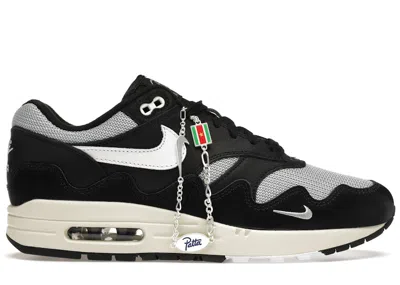 Pre-owned Nike Men's  Air Max 1 Patta Waves (with Bracelet) Sneakers In Metallic Silver/white/black In Multi