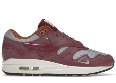 Pre-owned Nike Men's  Air Max 1 Patta Waves (without Bracelet) Sneakers In Metallic Silver/rush Maroon