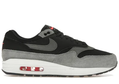 Pre-owned Nike Men's  Air Max 1 Premium Sneakers In Dark Smoke Grey/flash Crimson/summit White