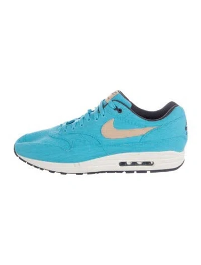 Pre-owned Nike Men's  Air Max 1 Prm Baltic Blue/sesame-gridiron Athletic Sneakers
