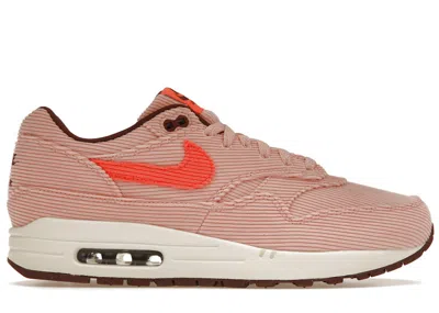 Pre-owned Nike Men's  Air Max 1 Prm Corduroy Sneakers In Coral Stardust/bright Coral/oxen Brown In Multi