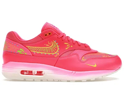 Pre-owned Nike Men's  Air Max 1 Prm Día De Muertos Sneakers In Hyper Pink/sail/opti Yellow