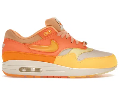 Pre-owned Nike Men's  Air Max 1 Puerto Rico Sneakers In Orange Frost/citron Pulse/coconut Milk In Multi