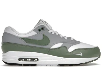 Pre-owned Nike Men's  Air Max 1 Sneakers In White/spiral Sage/wolf Grey
