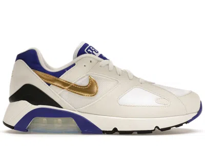 Pre-owned Nike Men's  Air Max 180 Concord Sneakers In Summit White/metallic Gold/bright Concord In Multi