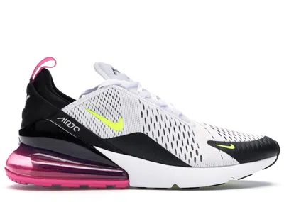 Pre-owned Nike Men's  Air Max 270 Fuchsia Volt Sneakers In White/black/laser Fuchsia In Multi