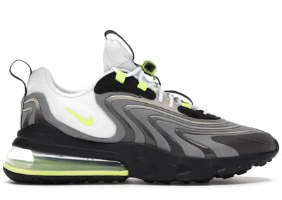 Pre-owned Nike Men's  Air Max 270 React Eng Neon Sneakers In Wolf Grey/volt/cool Grey In Multi