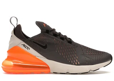 Pre-owned Nike Men's  Air Max 270 Sneakers In Thunder Grey/desert Sand/total Orange