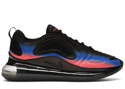 Pre-owned Nike Men's  Air Max 720 Sneakers In Black/flash Crimson/racer Blue In Multi
