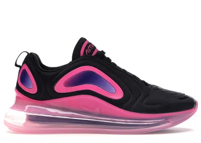 Pre-owned Nike Men's  Air Max 720 Sneakers In Black/laser Fuchsia