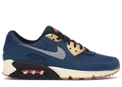 Pre-owned Nike Men's  Air Max 90 City Pack Tokyo (2020) Sneakers In Valerian Blue/black/safety Orange In Multi