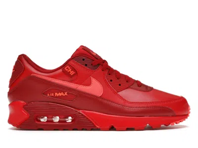 Pre-owned Nike Men's  Air Max 90 City Special Chicago Sneakers In Darkin Red/dark Red