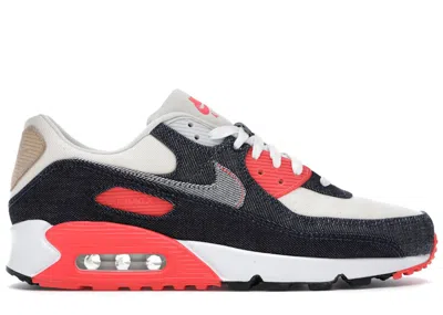 Pre-owned Nike Men's  Air Max 90 Denham Sneakers In Mediumin Denim/medium Denim/infrared In Multi