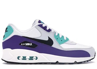 Pre-owned Nike Men's  Air Max 90 Grape Sneakers In White/black/hyper Jade In Multi