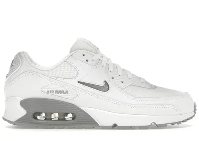 Pre-owned Nike Men's  Air Max 90 Jewel Sneakers In White/photon Dust/light Smoke Grey In Multi