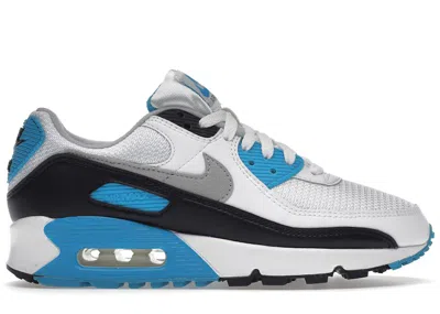 Pre-owned Nike Men's  Air Max 90 Laser Blue (2020) Sneakers In White/black/grey Fog