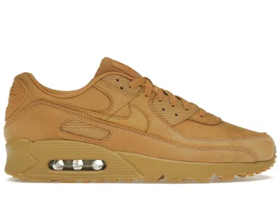 Pre-owned Nike Men's  Air Max 90 Premium Wheat Sneakers Inwheat In Flax/flax Wheat In Brown