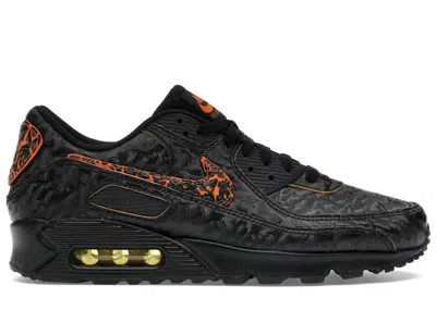 Pre-owned Nike Men's  Air Max 90 Qs Volcano Sneakers In Black/magma Orange