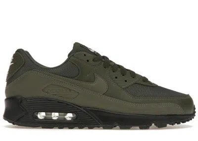 Pre-owned Nike Men's  Air Max 90 Reflective Sneakers In Olive/black