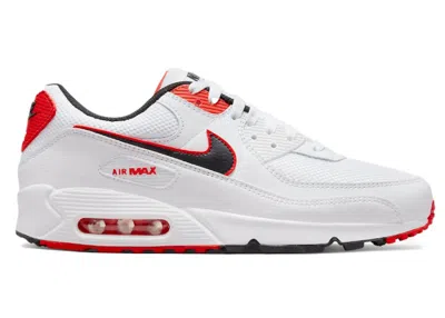 Pre-owned Nike Men's  Air Max 90 Sneakers In White/max Orange/black