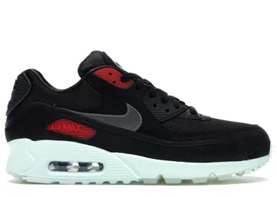 Pre-owned Nike Men's  Air Max 90 Vinyl Sneakers In Black/cool Grey/teal Tint