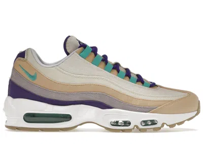 Pre-owned Nike Men's  Air Max 95 Air Sprung Sail Purple Teal Sneakers In Sesame/coconut Milk/phantom