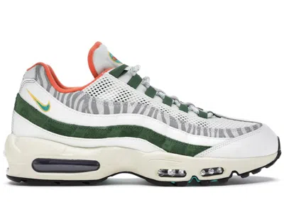 Pre-owned Nike Men's  Air Max 95 Era Safari Sneakers In Sail/new Green/forest Green