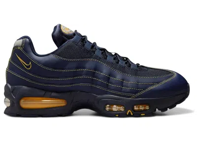 Pre-owned Nike Men's  Air Max 95 Og Big Bubble Michigan Sneakers In Obsidian/varsity Maize In Multi