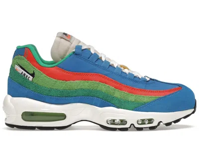 Pre-owned Nike Men's  Air Max 95 Se Air Max Running Club Photo Blue Sneakers In Light Photo Blue/black/roma Gre In Multi