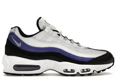 Pre-owned Nike Men's  Air Max 95 Se Persian Violet Sneakers In White/metallic Silver/black