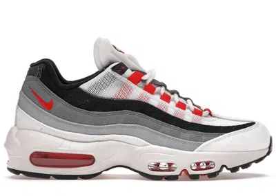 Pre-owned Nike Men's  Air Max 95 Smoke Grey Sneakers In Summit White/chile Red/off Noir In Multi